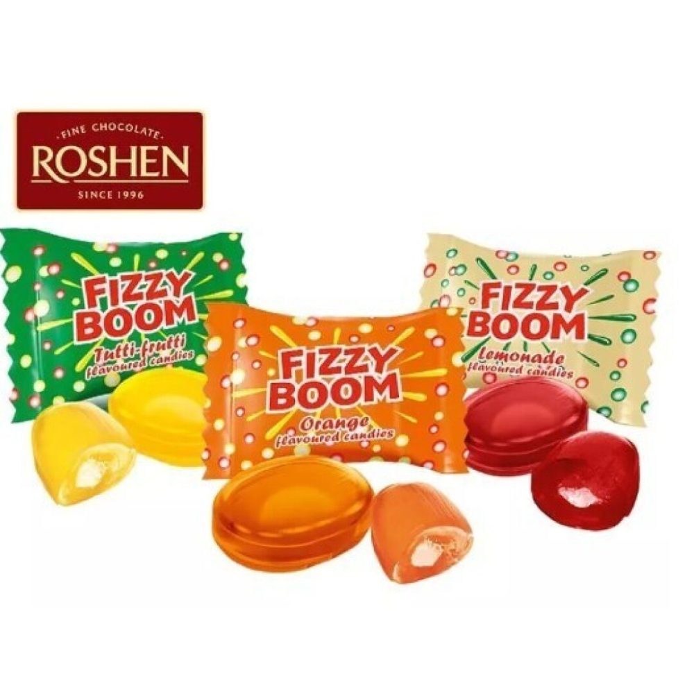 ROSHEN FIZZY BOOM Rell. Ácido Stdo 200uds 1Kg. Caramelos a Granel con Azúcar