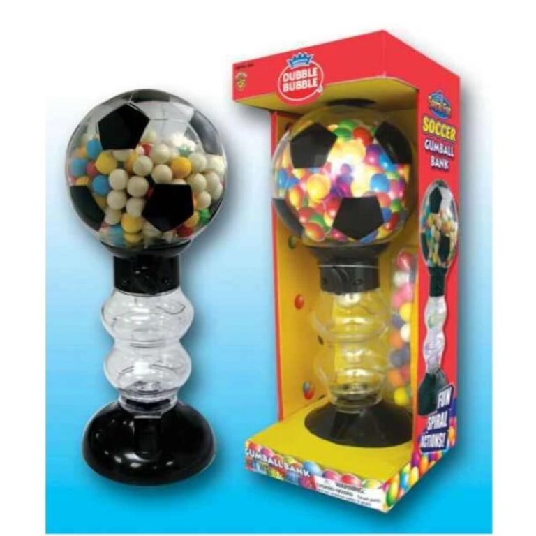 GUMBALL BANK FOOTBALL + 70 grs Bolas Juguetes con Golosinas