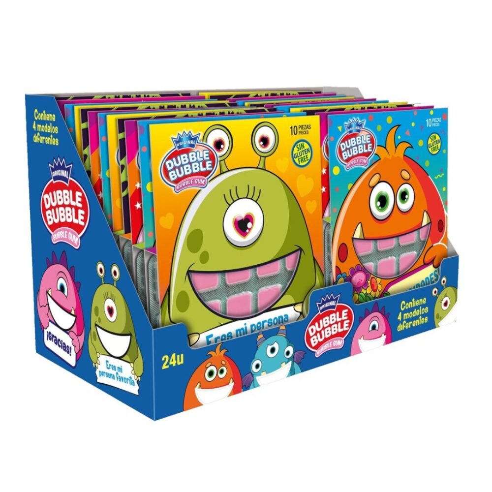 Dubble Bubble TARJETAS REGALO MONSTER 24uds Complementos Fiesta