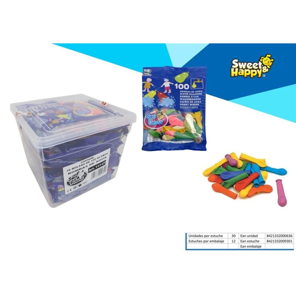 SH Globos Agua **tupper** 100uds  30UDS Globos
