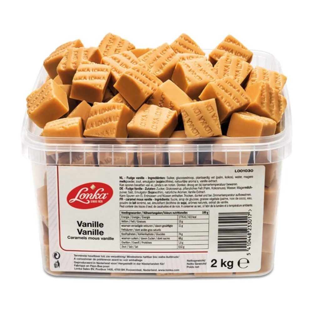Agruconf LONKA Vainilla Old English 2kg Caramelos a Granel con Azúcar