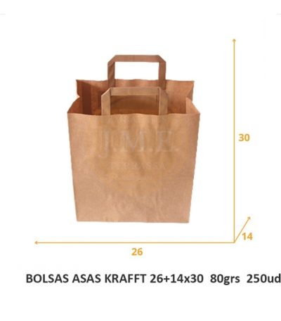 BOLSAS ASAS KRAFFT 26+14×30 80grs  250uds Bolsas de mercado