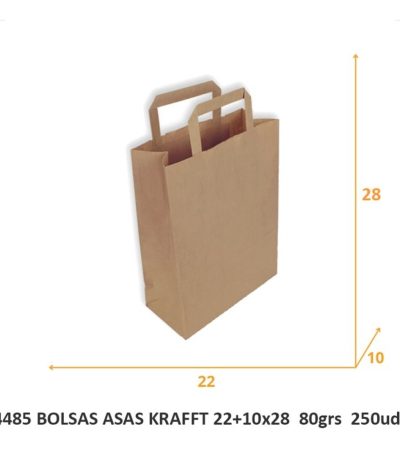 BOLSAS ASAS KRAFFT 22+10×28  80grs 250uds Bolsas de mercado