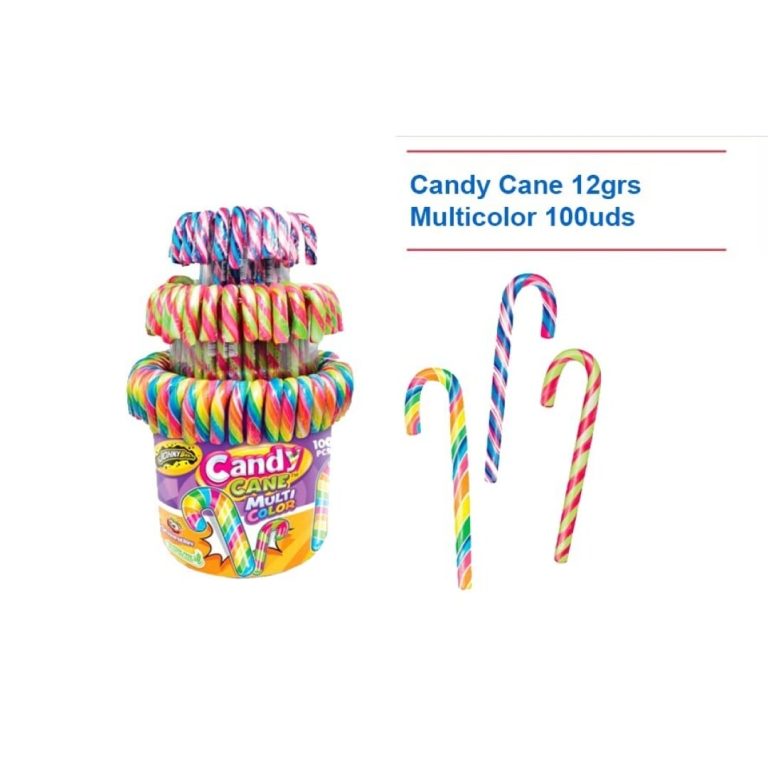 Nav. Candy Cane 12grs. Multicolor 100uds NAVIDAD