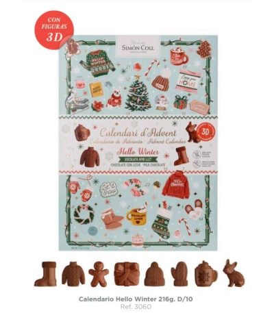 Simon Coll Calendario HELLO WINTER 216grs 3D (C/10) 1ud Chocolatinas