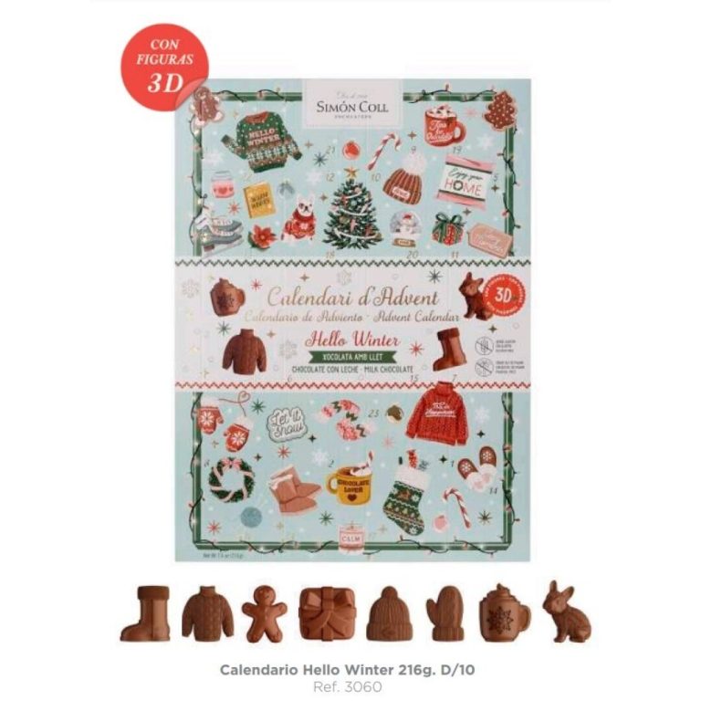 Simon Coll Calendario HELLO WINTER 216grs 3D (C/10) 1ud Chocolatinas