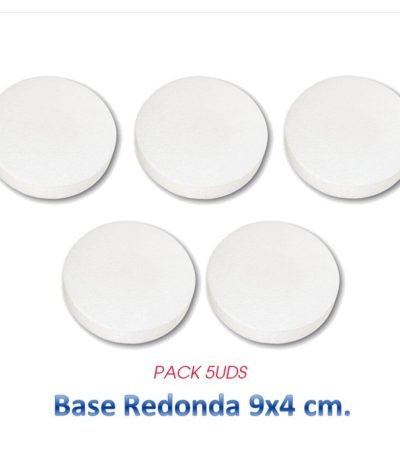 Porexpan Base Redonda 9cm x 4cm **PACK 5uds** Porexpan para Tartas