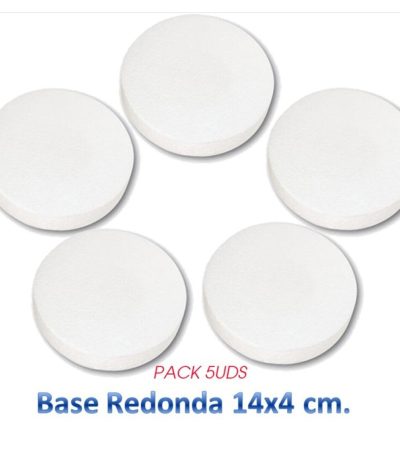 Porexpan Base Redonda 14cm x 4cm **PACK 5uds** Porexpan para Tartas