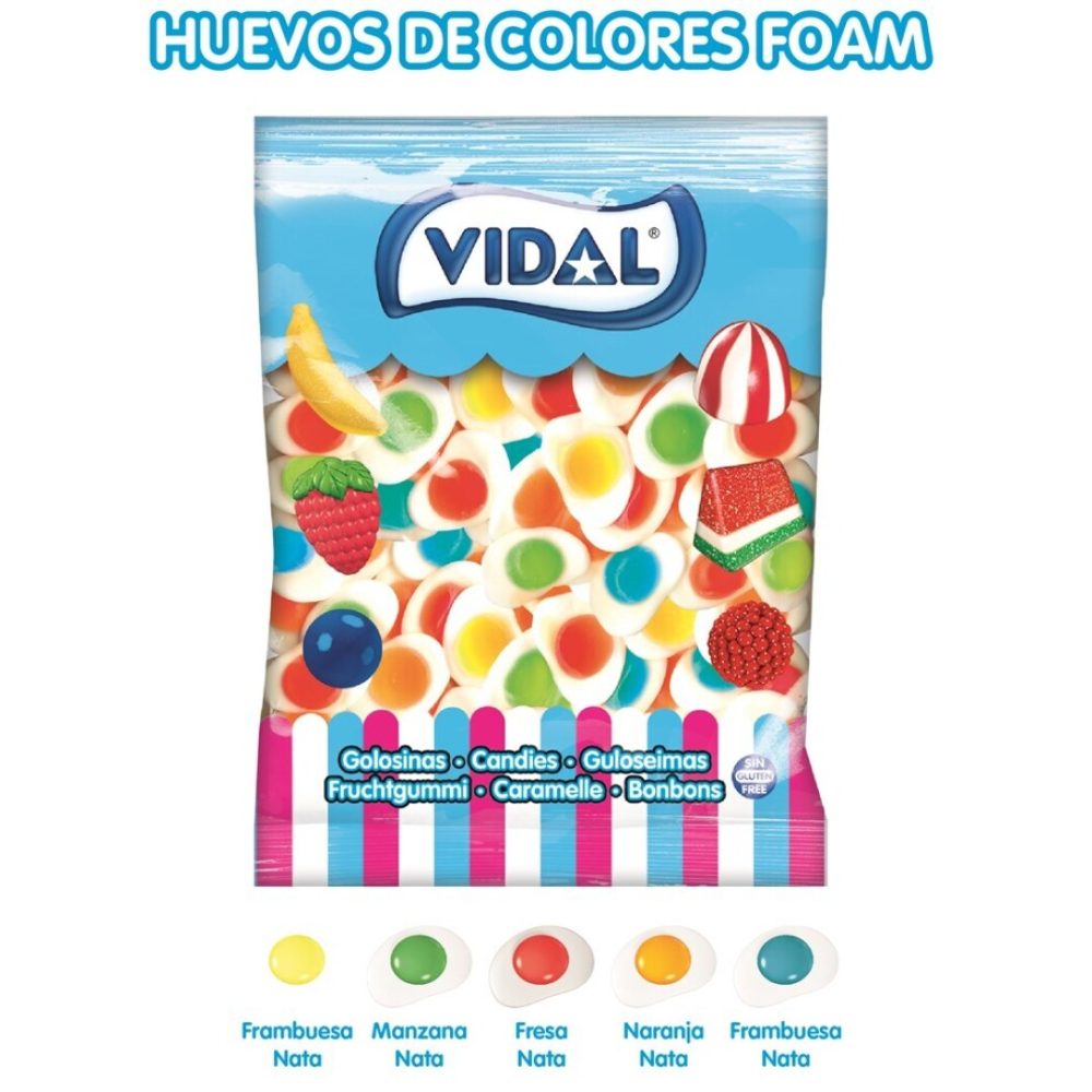 B1Kg HUEVOS FOAM COLORES (140uds) 1kg VIDAL Golosinas brillo