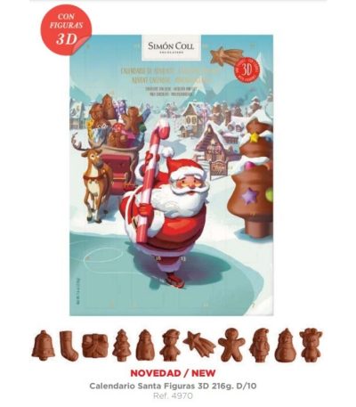 Simon Coll Calendario SANTA 216grs 3D (C/10) 1ud Chocolatinas