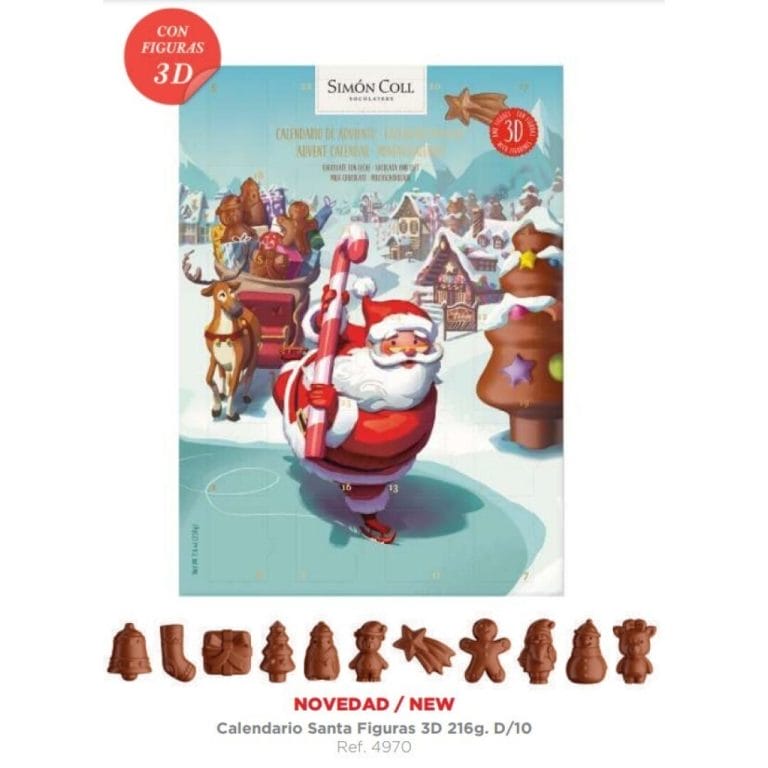 Simon Coll Calendario SANTA 216grs 3D (C/10) 1ud Chocolatinas