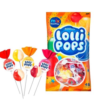ROSHEN LOLLIPOPS Yogurt y Fruta 48uds Piruletas