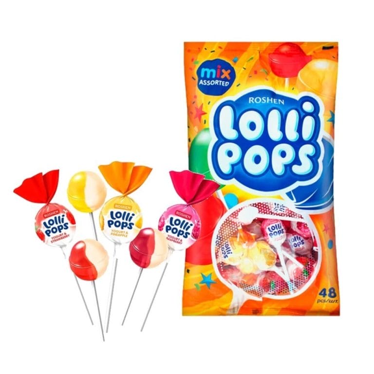 ROSHEN LOLLIPOPS Yogurt y Fruta 48uds Piruletas
