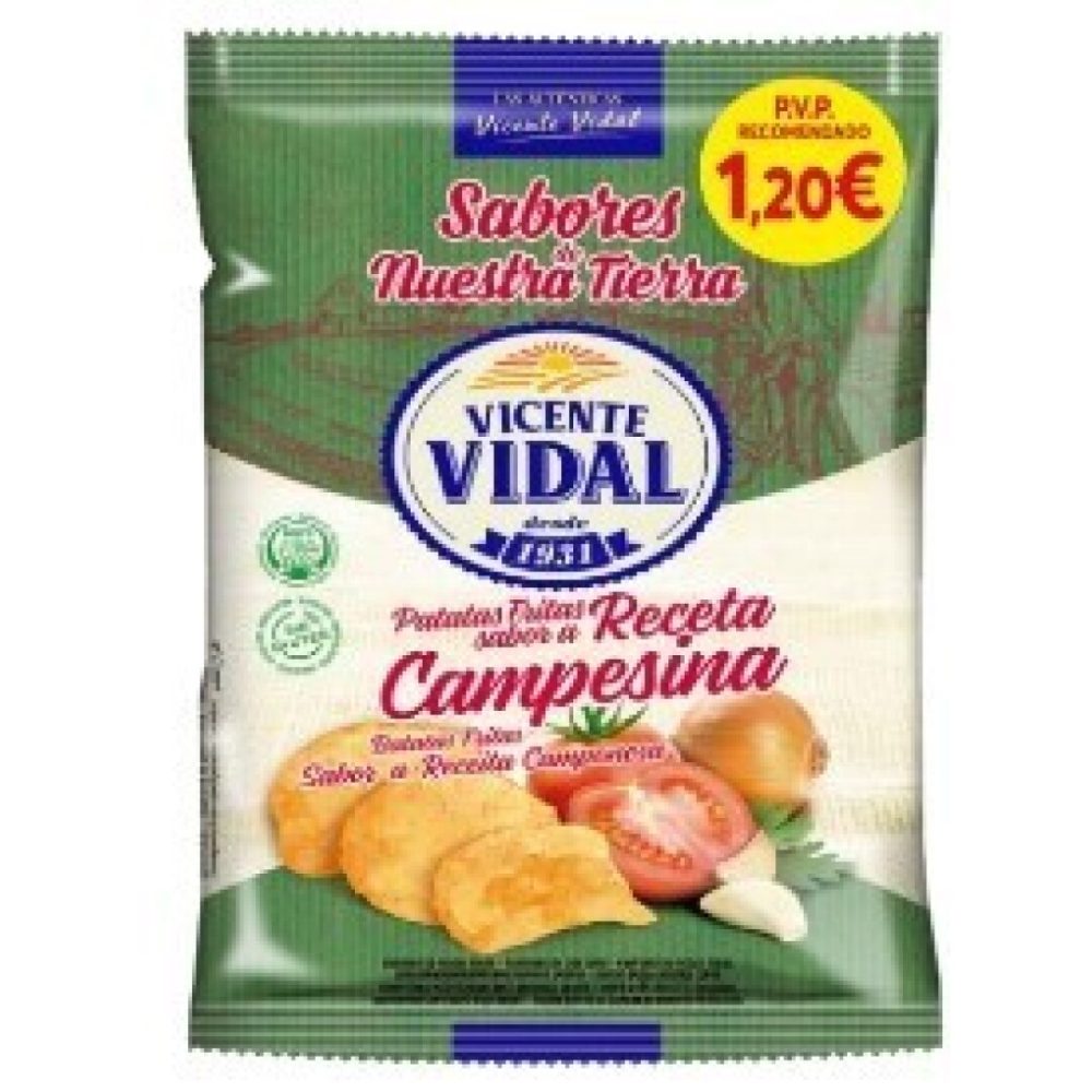 PATATAS Vicente Vidal PVP 1,20€ 100grs Campesinas 12UDS Patatas