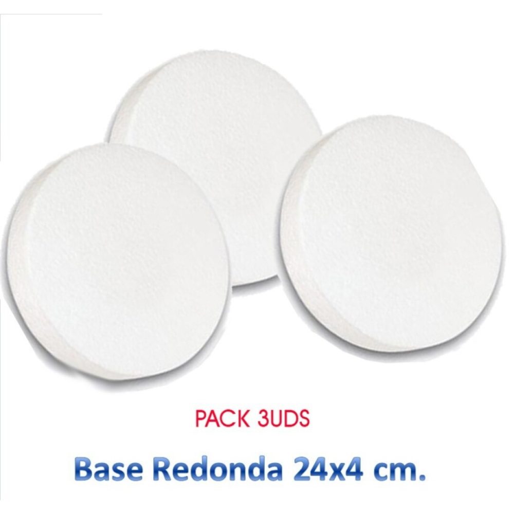 Porexpan Base Redonda 24cm x 4cm **PACK 3uds** Porexpan para Tartas