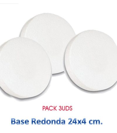 Porexpan Base Redonda 24cm x 4cm **PACK 3uds** Porexpan para Tartas