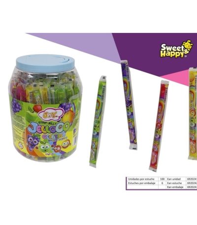 SH Gelatina Barra JELLOOO STRIP JAR 25grs. 100uds GELATINAS