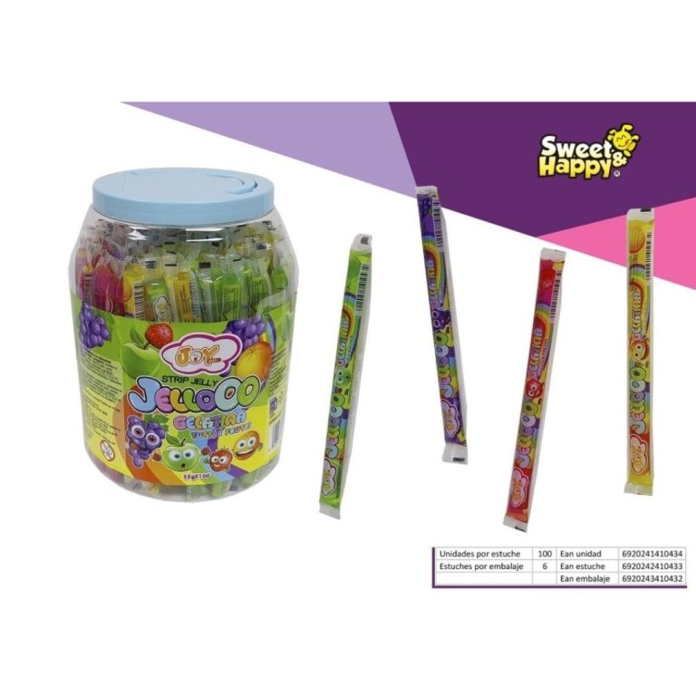 SH Gelatina Barra JELLOOO STRIP JAR 25grs. 100uds GELATINAS