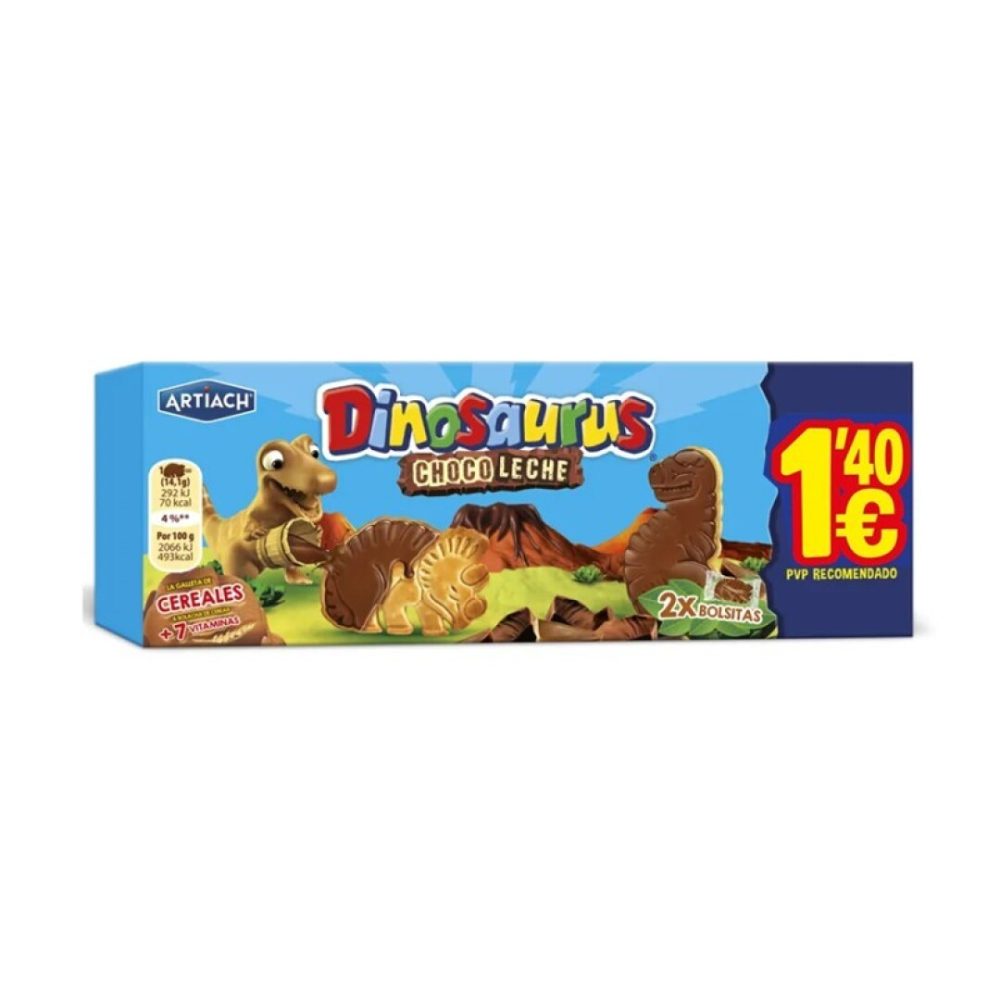 Cuetara DINOSAURIOS **ChocoLeche** 85grs  1.40€  12 uds Galletas y Cereales