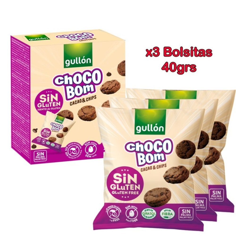 Gullon **Sin Gluten** Chocobom Cacao 3x40grs  8uds.- Sin categorizar