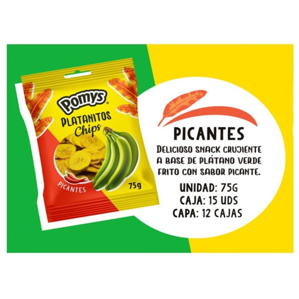 POMYS PICANTES Platanitos Chips 75grs 15uds Sin categorizar