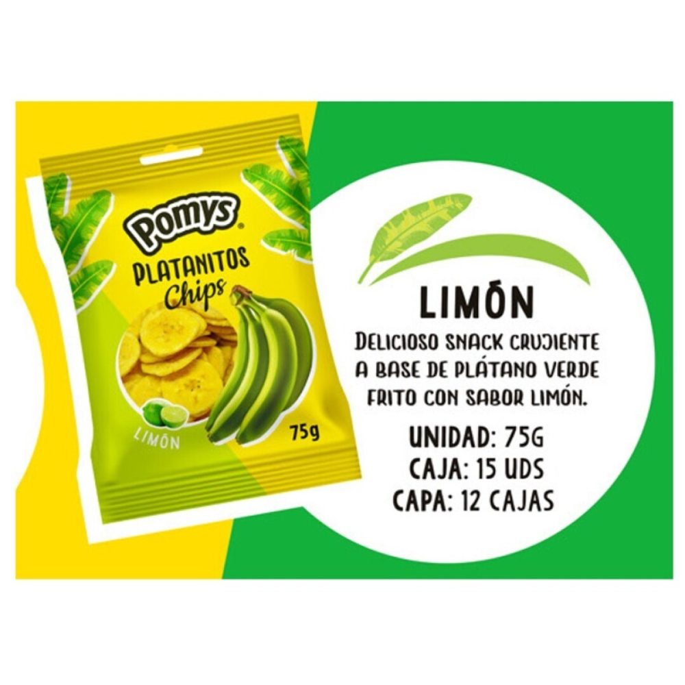 POMYS LIMON Platanitos Chips 75grs 15uds Sin categorizar