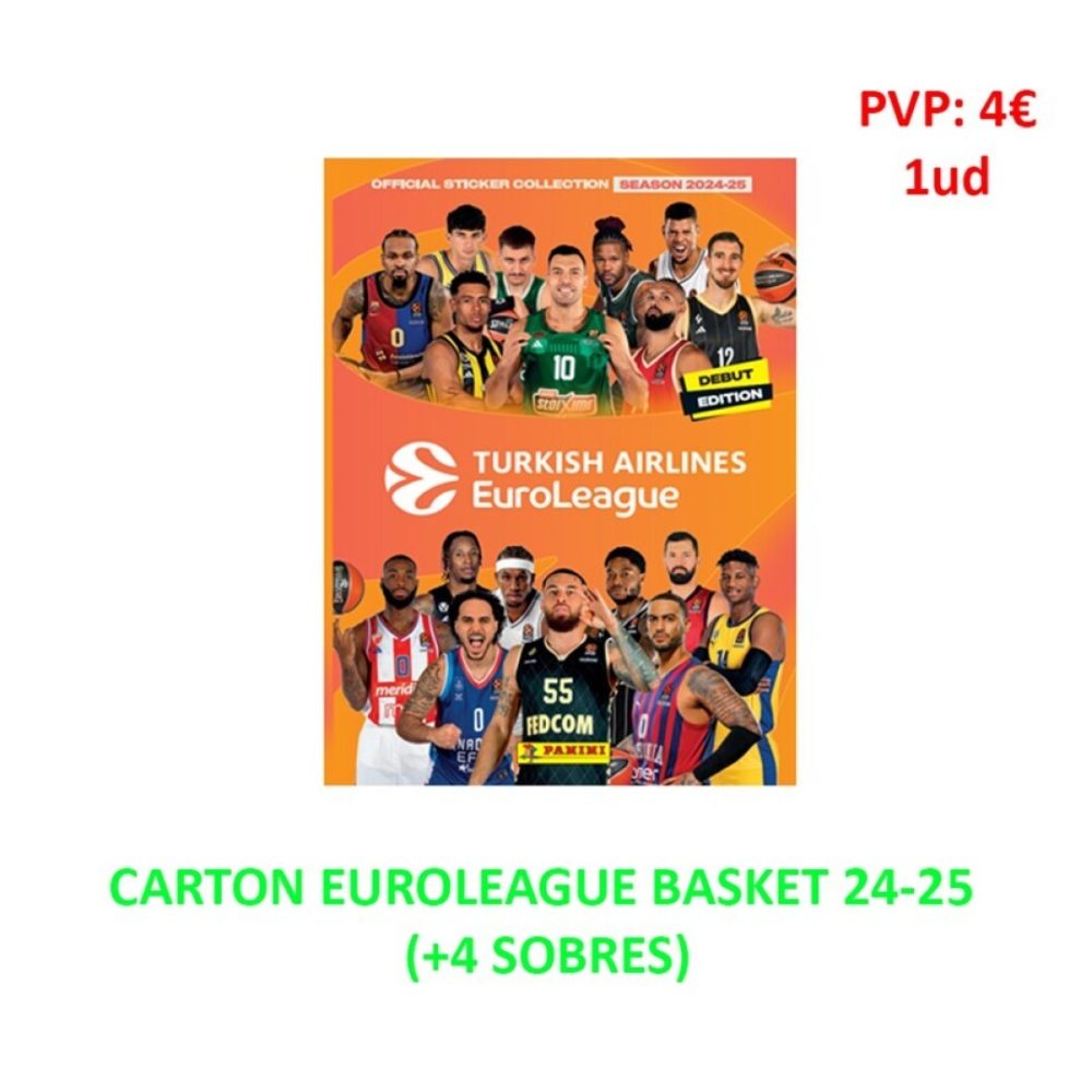 Pan. CARTON EUROLEAGUE BASKET 24-25+(4Sobres)  PVP 4€ 1ud Sin categorizar