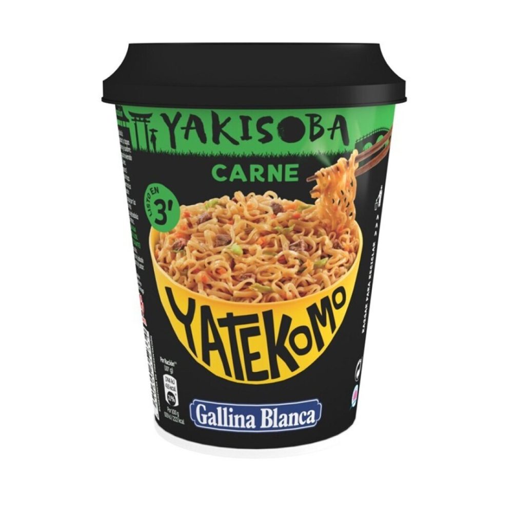 Gallina B. YAKISOBA CARNE 93G Caja 8uds Fideos instantáneos