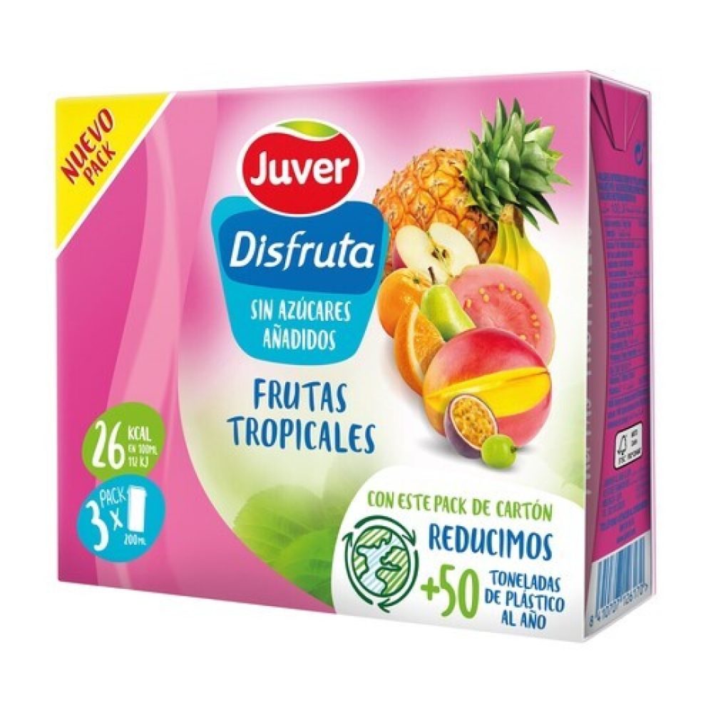 *_Juver Minibrick DISFRUTA TROPICAL 3X200 ML 30uds Refrescos