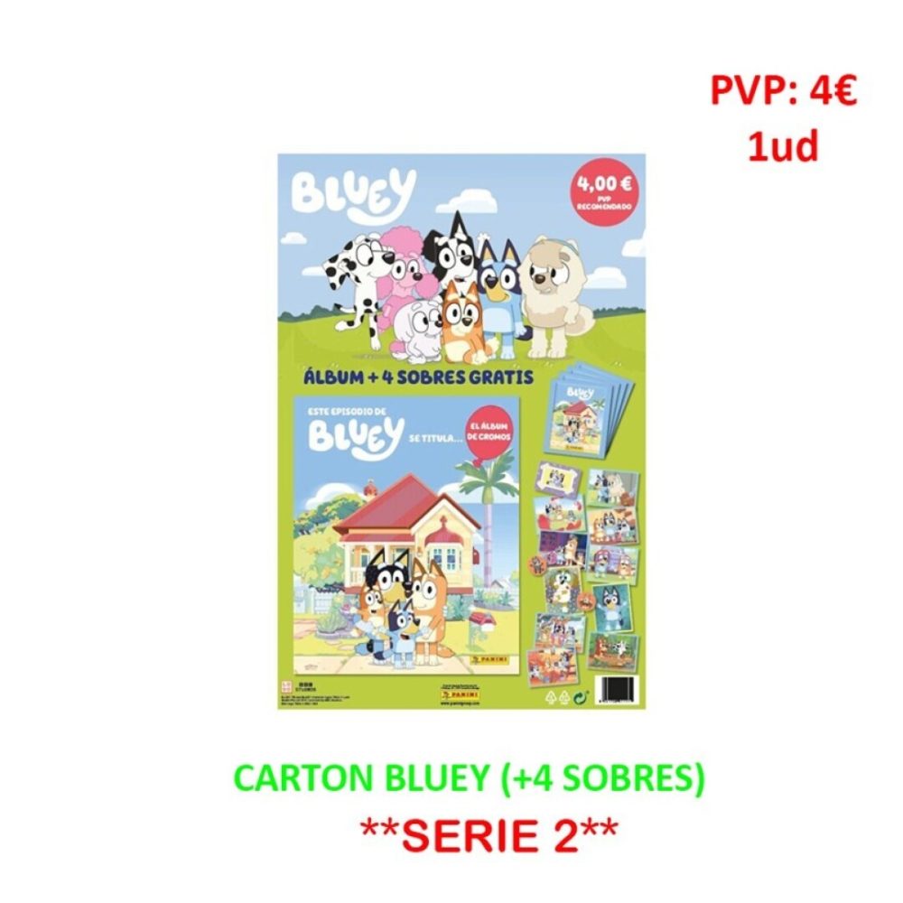 Pan. CARTON BLUEY  **SERIE 2** +(4Sobres)  PVP 4€ 1ud Coleccionables