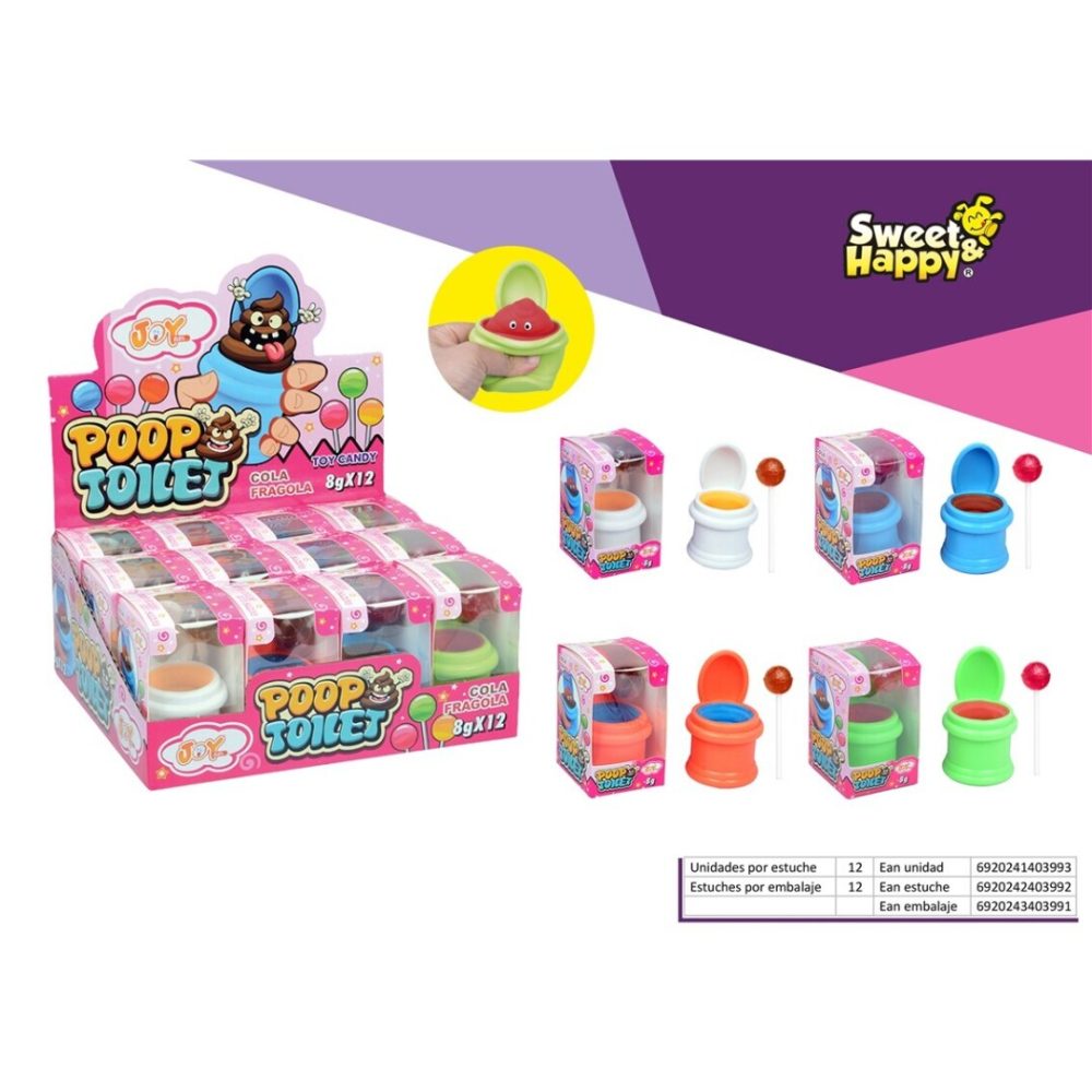 SH POOP TOILET +Chupa 12uds Juguetes con Golosinas