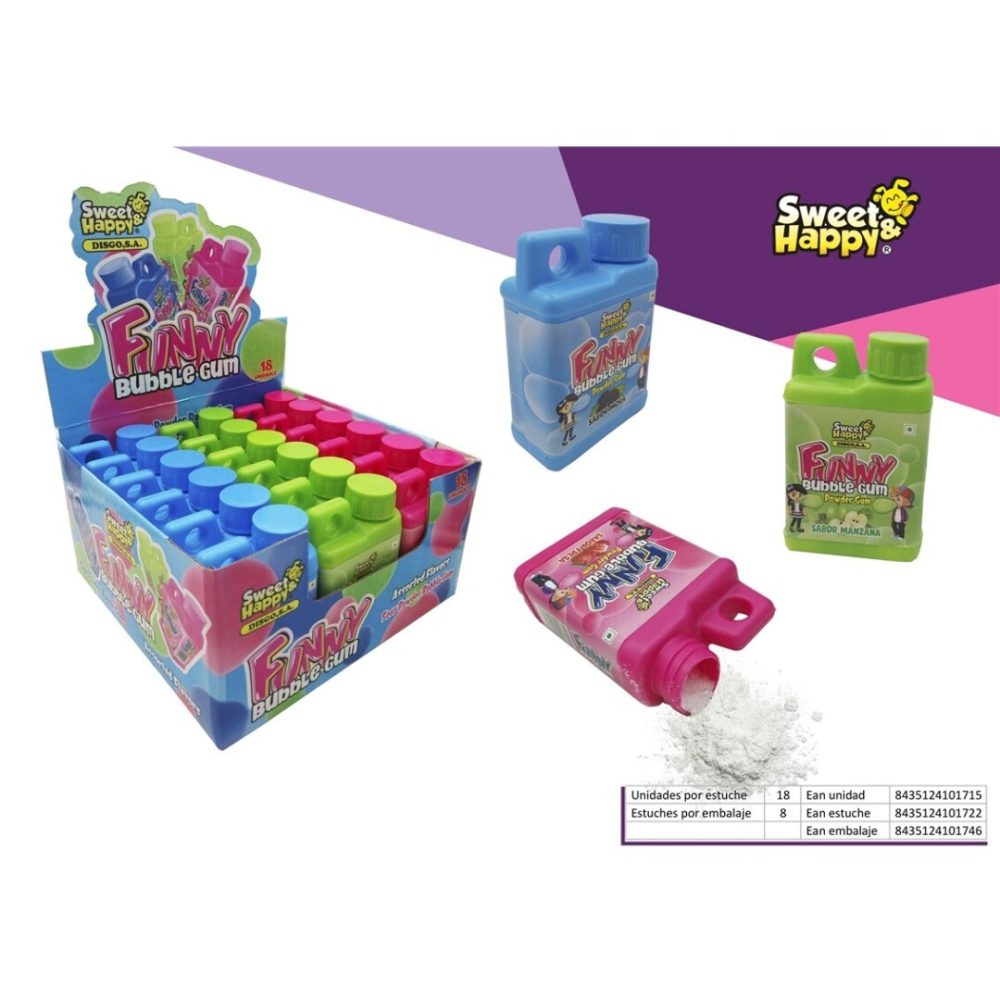 SH FUNNY BUBBLE GUM GARRAFA XXL 18uds Juguetes con Golosinas