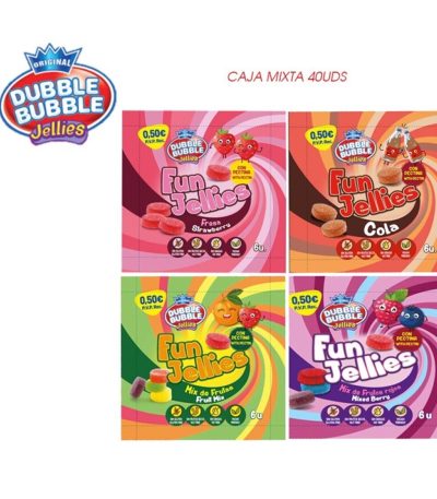 Fleer Caja Mixta FUN JELLIES (4 sabores) PVP 0.50€  40uds Golosinas azúcar