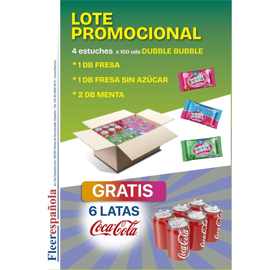 Lote 2 DB Menta+1DB Fresa+1DB S/AZ 100uds +6ud cocacolas Sin categorizar