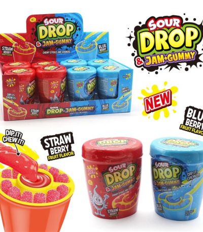 KRC Sour DROP JAM Gummy 96grs 8uds Juguetes con Golosinas