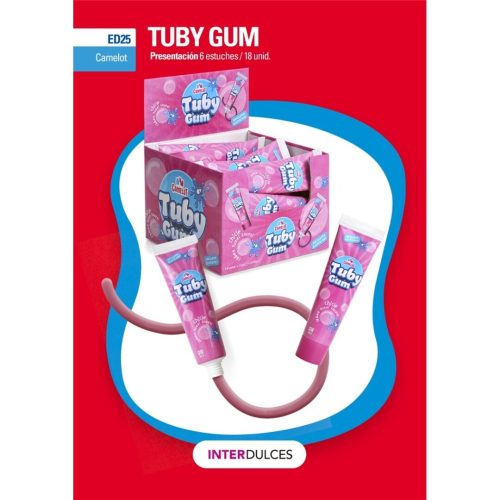 Interdulces TUBY GUM FRESA Camelot 18uds Sin categorizar