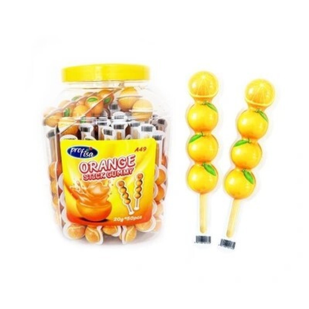 KRC ZUPPERZ NARANJAS Stick Gummy 20grs 50uds GELATINAS