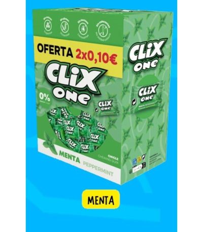 CLIX MENTA S/AZ.   **2×0.10€**  150 UDS Chicles sin Azúcar