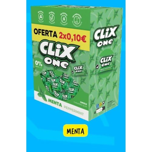 CLIX MENTA S/AZ.   **2×0.10€**  150 UDS Chicles sin Azúcar