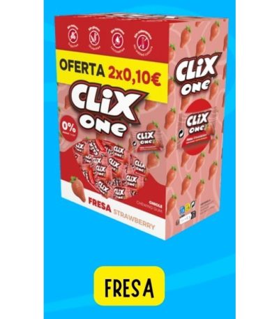 CLIX FRESA S/AZ.   **2×0.10€**  150 UDS Chicles sin Azúcar