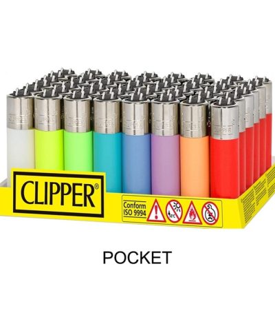 MECHEROS Clipper Colores POCKET Caja 48uds.- Pilas y artículos de fumador
