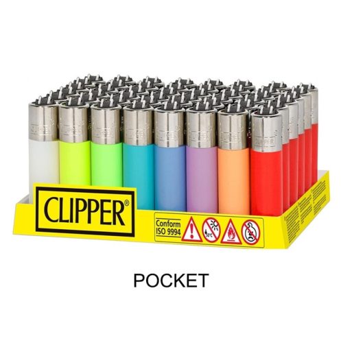 MECHEROS Clipper Colores POCKET Caja 48uds.- Pilas y artículos de fumador
