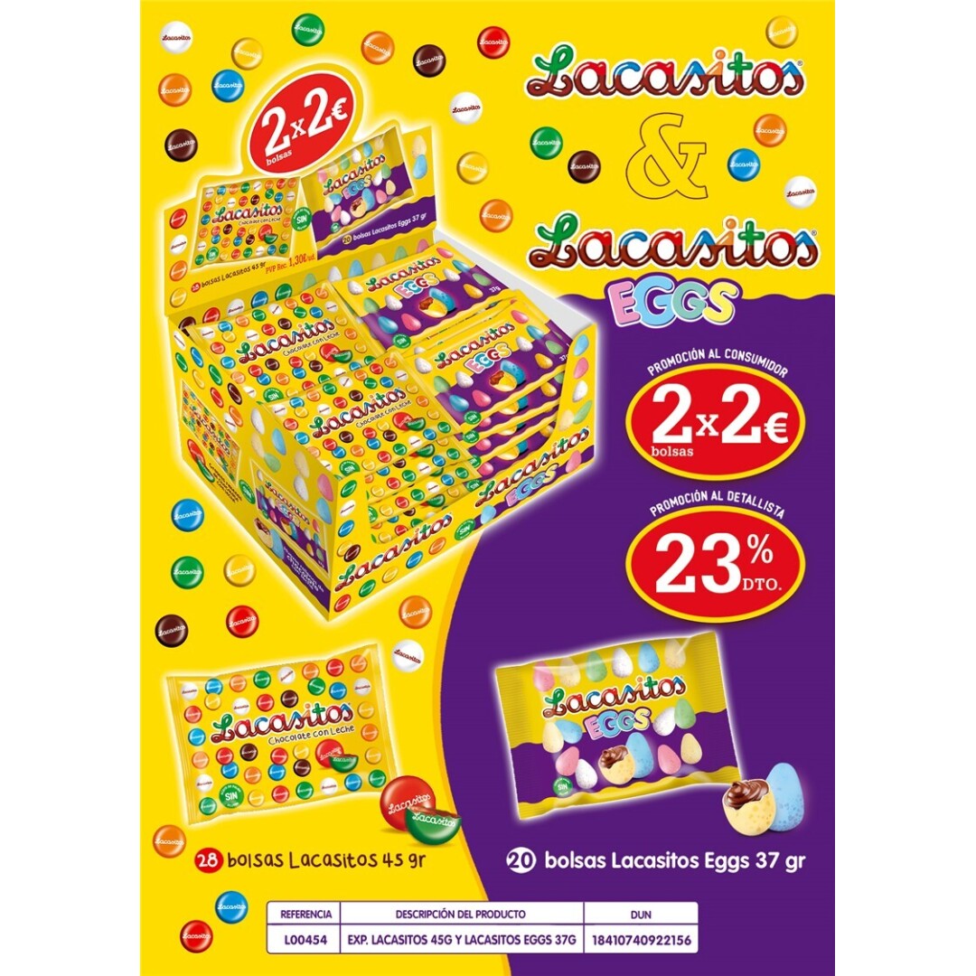 LOTE Lacasitos & Lacasitos EGGS  2×2€  48uds Grageas de Chocolate
