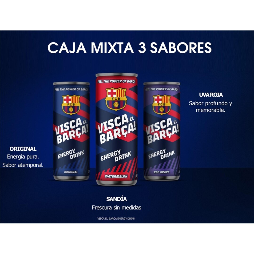 ENERGY DRINK **SURTIDA 3 SAB.** VISCA EL BARÇA 250ml. 24ud Sin categorizar