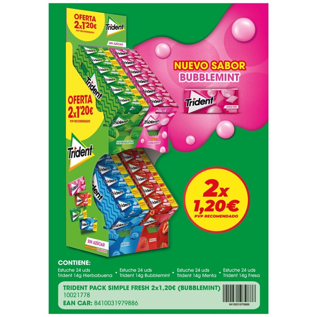 LOTE TRIDENT GRAGEA 2X1,20€   4×24 UDS.- Sin categorizar