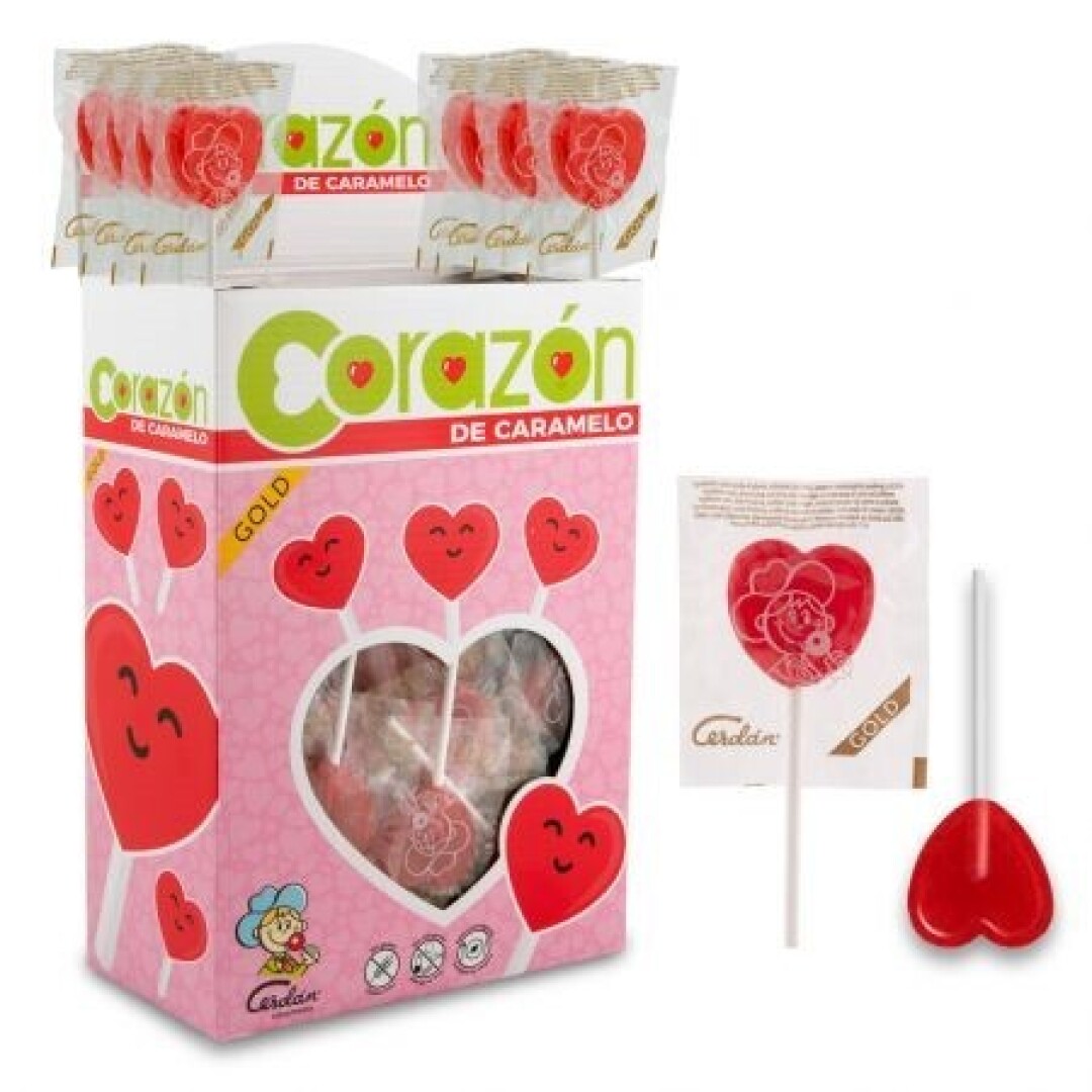 PIRULETA Corazon CERDAN Bolsa 200uds.- Piruletas