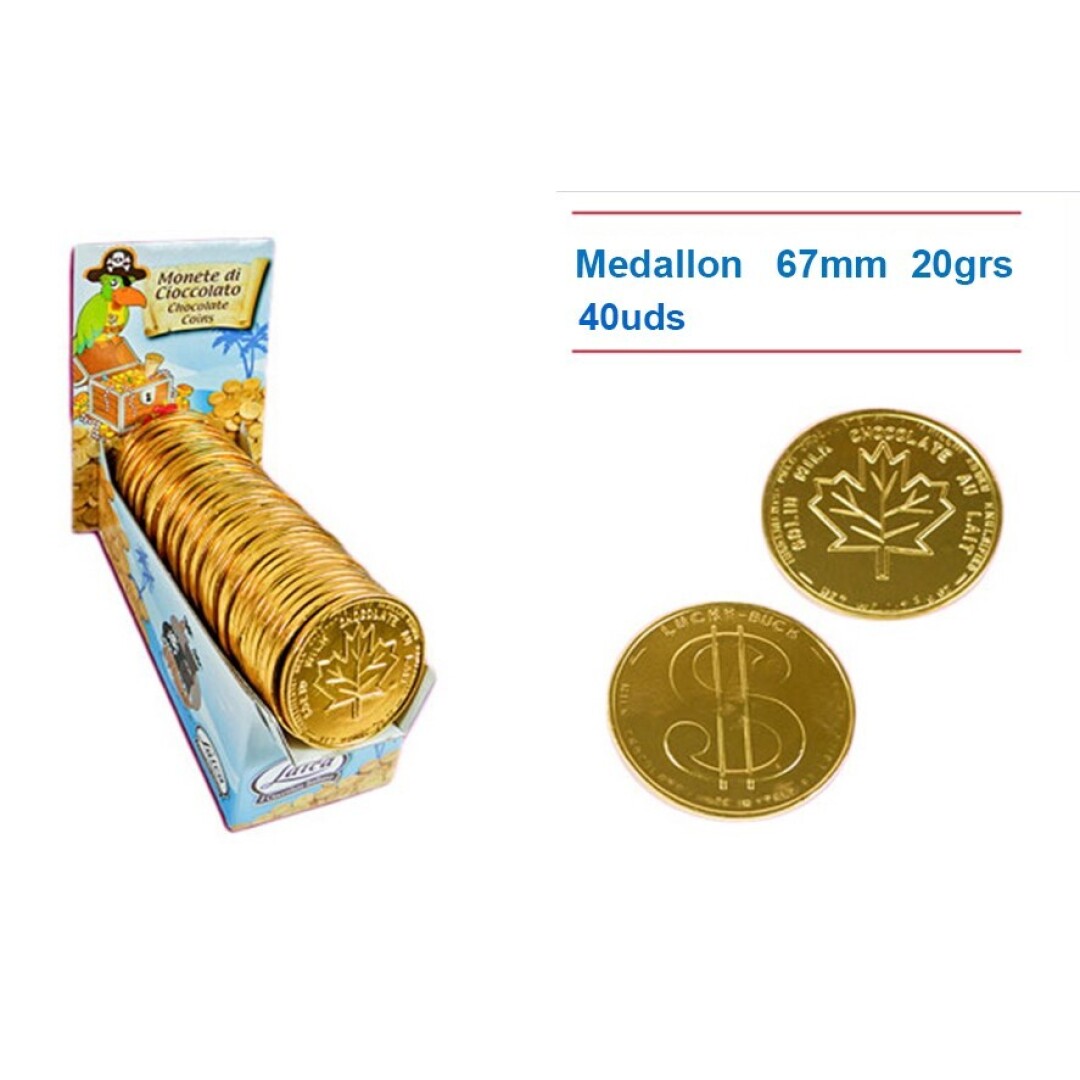 Nav. MEDALLONES Chocolate 67mm.40uds.- NAVIDAD